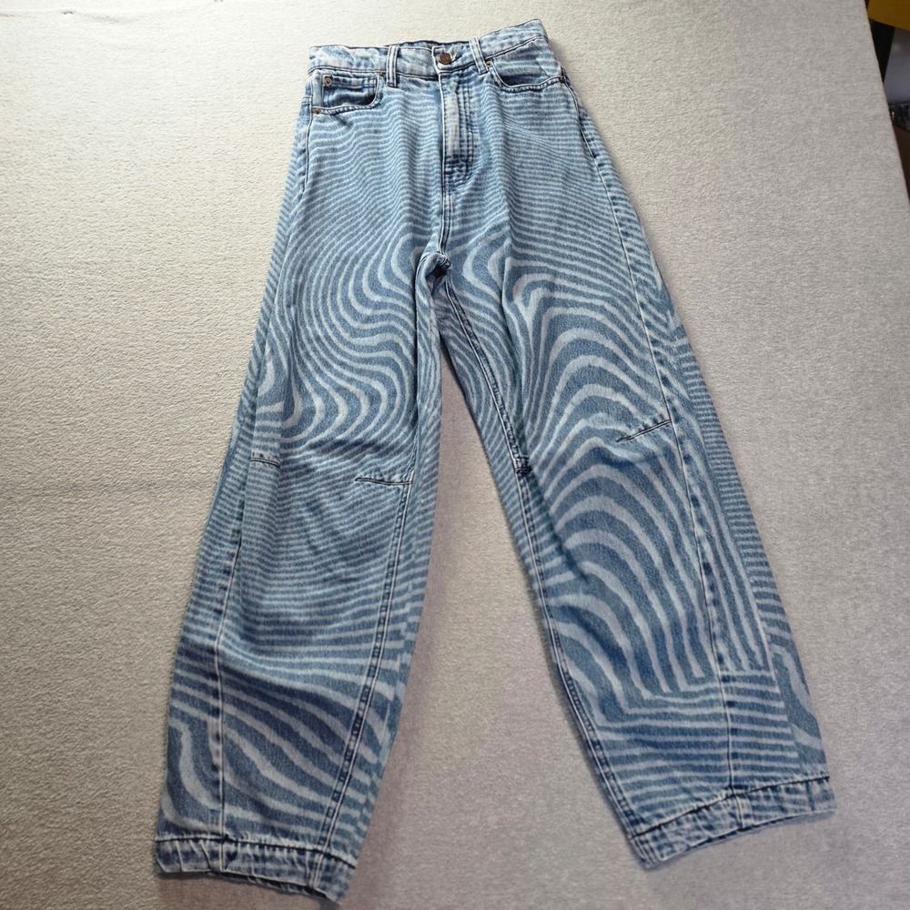 BDG Baggy Barrel Jeans Womens 25 High Rise Extreme Light Wash Cuffed Ankle Y2K